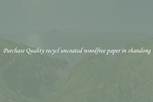 Purchase Quality recycl uncoated woodfree paper in shandong