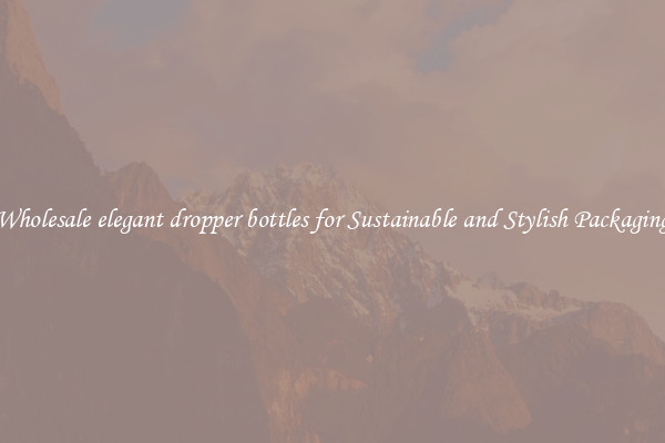 Wholesale elegant dropper bottles for Sustainable and Stylish Packaging