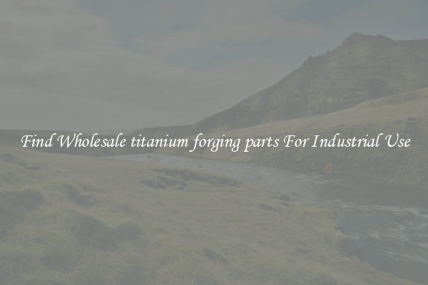 Find Wholesale titanium forging parts For Industrial Use