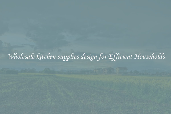 Wholesale kitchen supplies design for Efficient Households