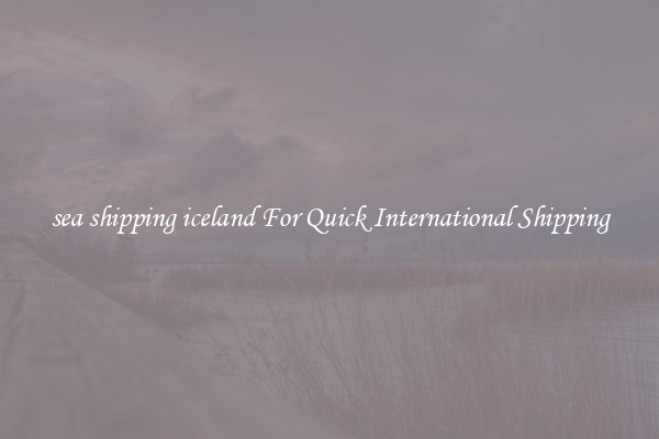 sea shipping iceland For Quick International Shipping
