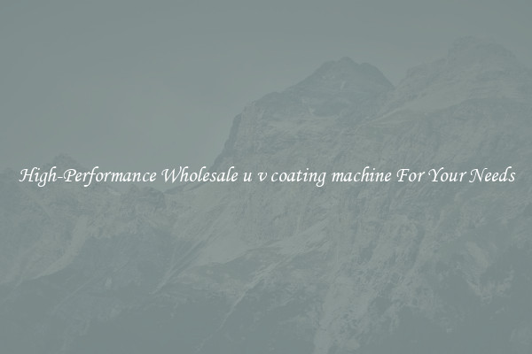  High-Performance Wholesale u v coating machine For Your Needs 
