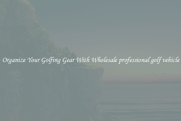 Organize Your Golfing Gear With Wholesale professional golf vehicle